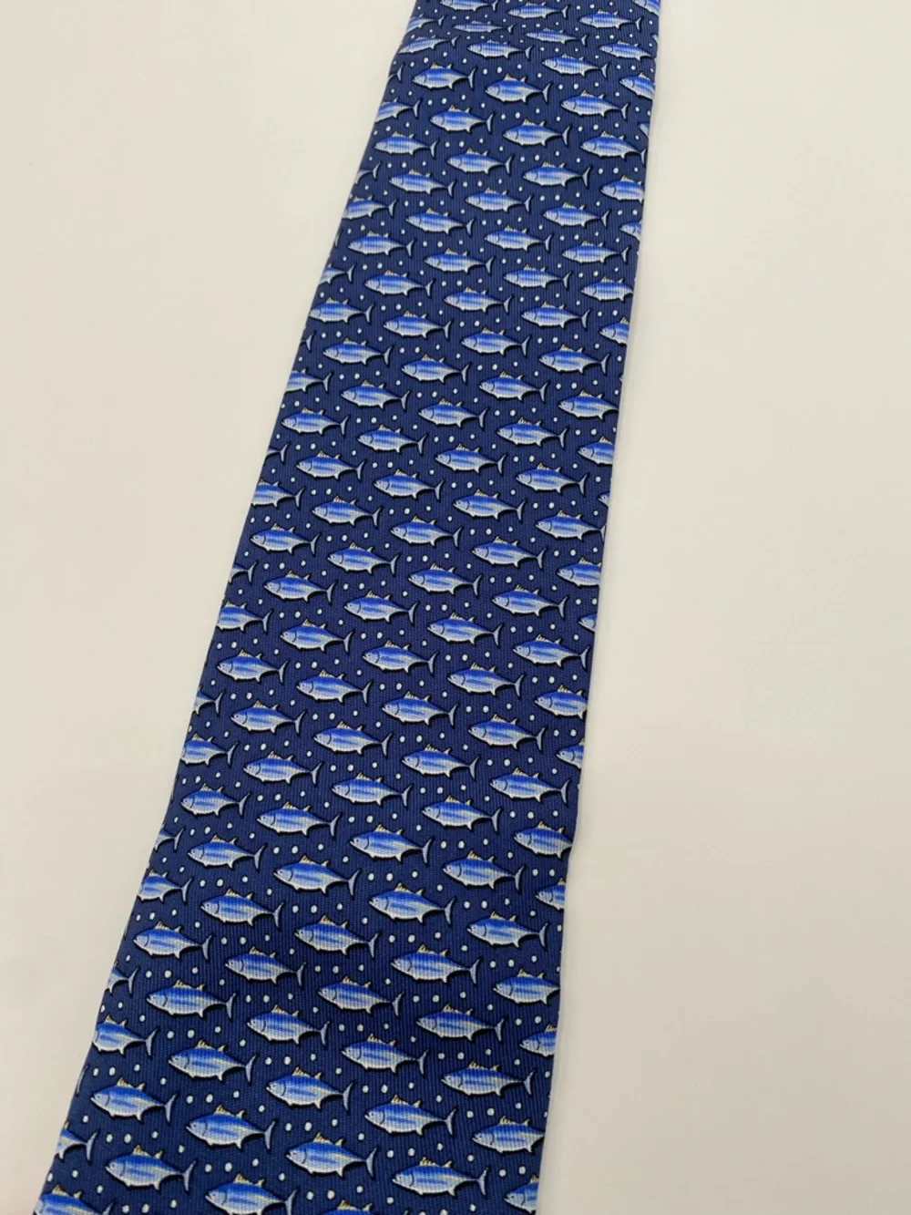 Vineyard Vines Silk Tie Blue & Yellow Fish Made in US - Handpicked by Shep & Ian